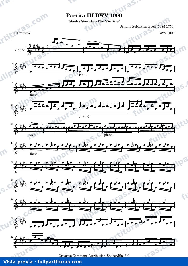 BWV 1006 - Preludio — anteprima