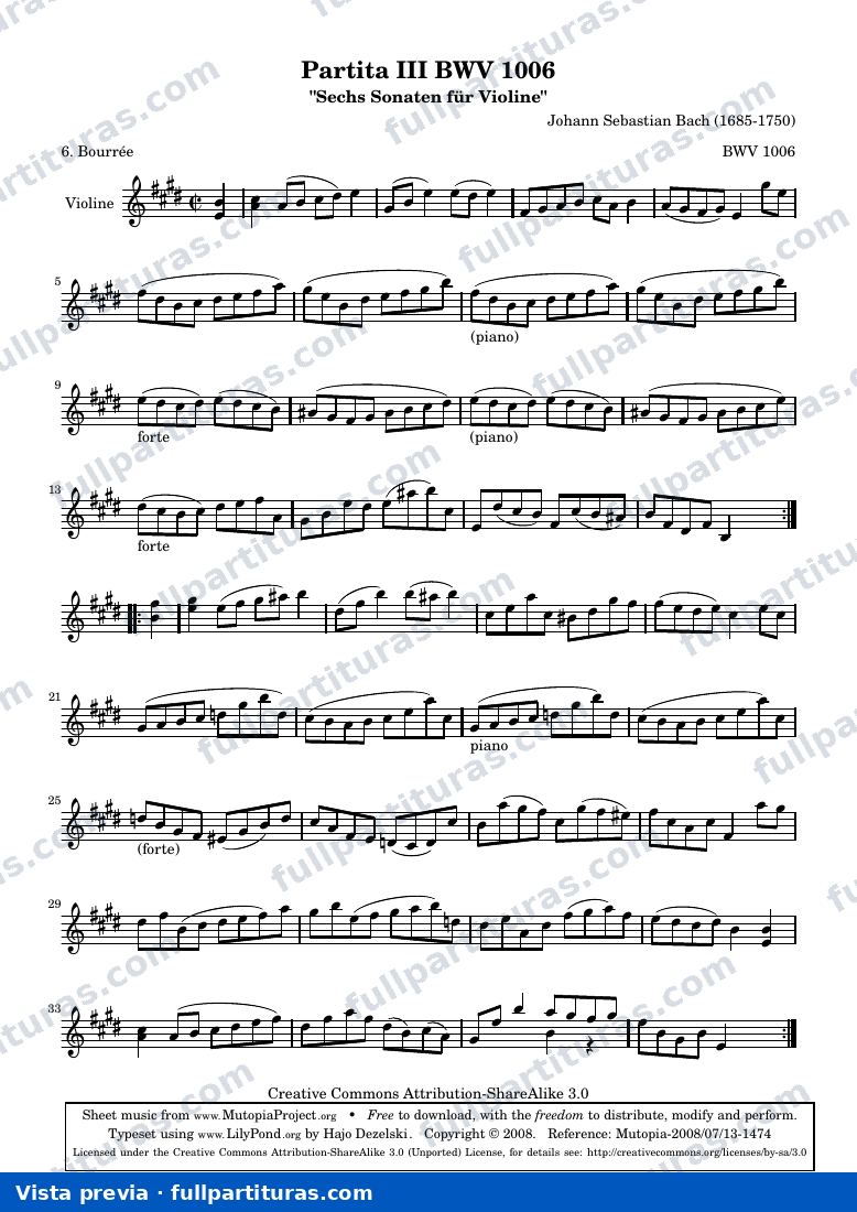 BWV 1006 - Bourrée — aperçu