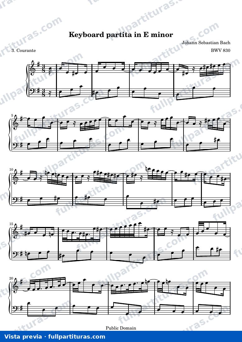 Keyboard partita in E minor — BWV 830 3 — preview