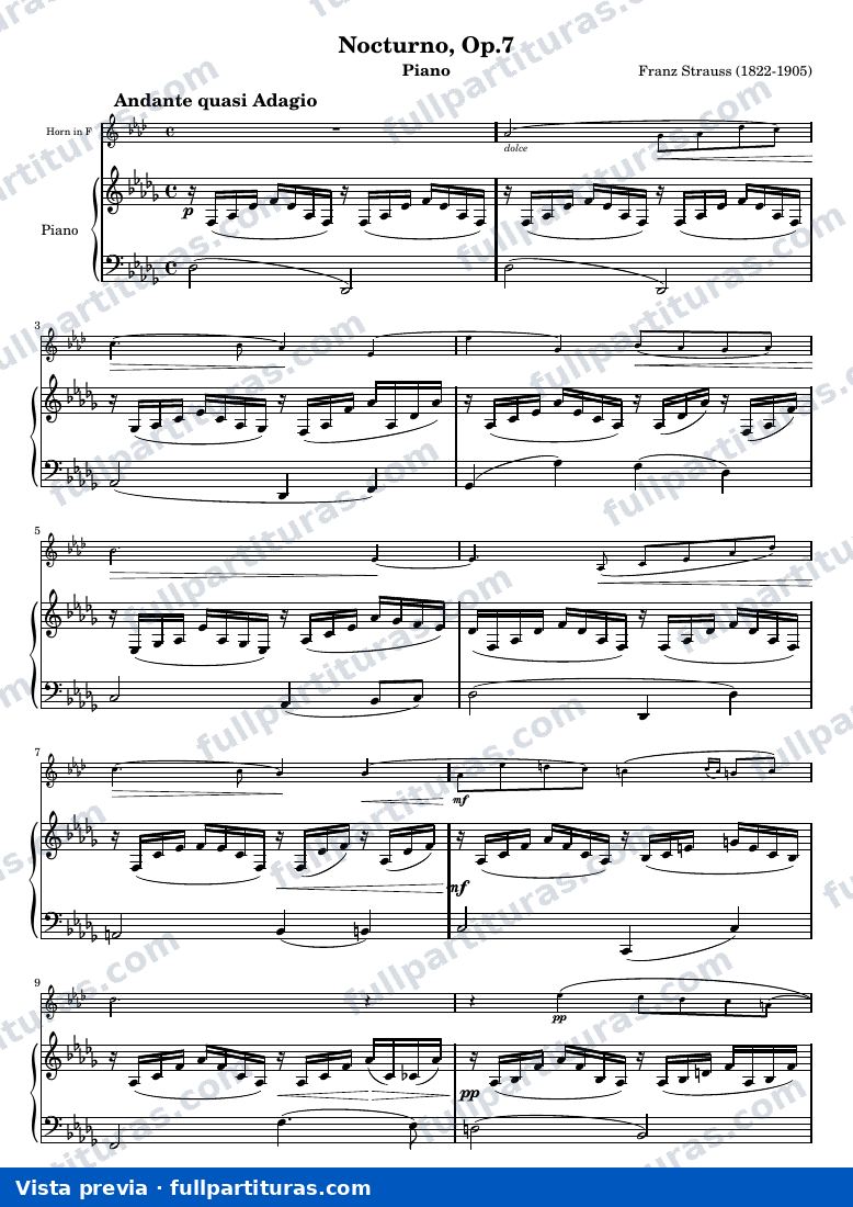 Nocturno, Op.7 — Piano — предварительный просмотр