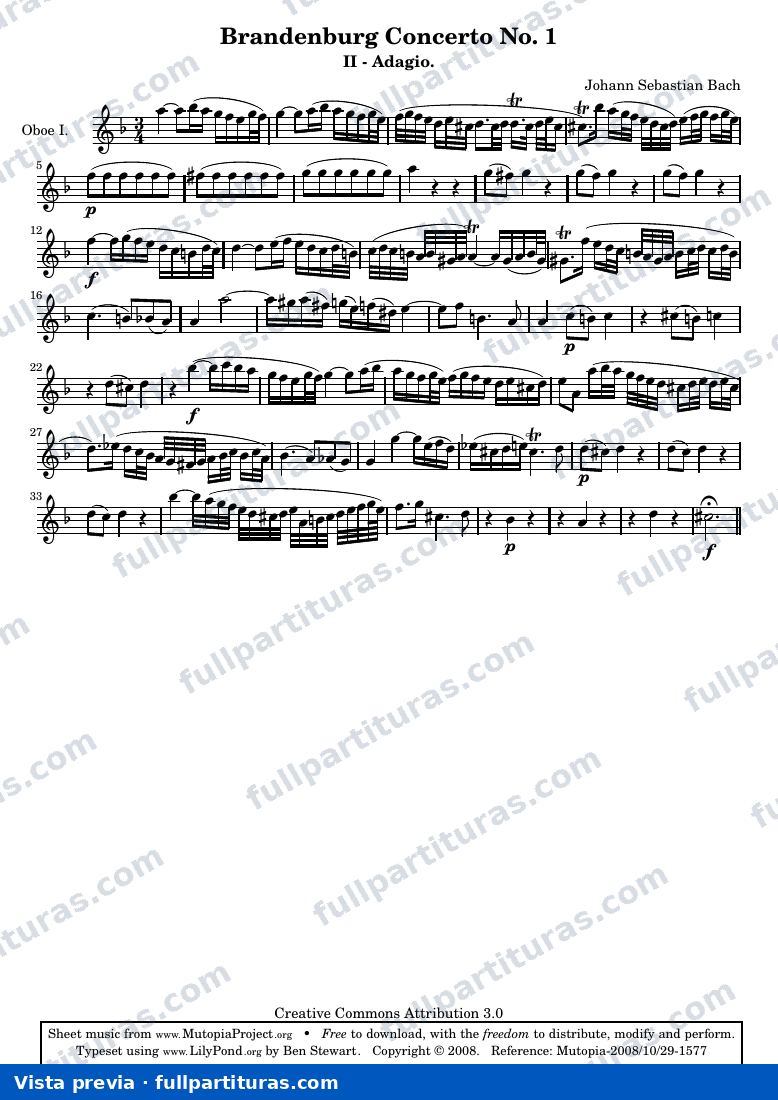 Brandenburg Concerto No. 1 (Second Movement - Adagio) — Oboeone — Vorschau
