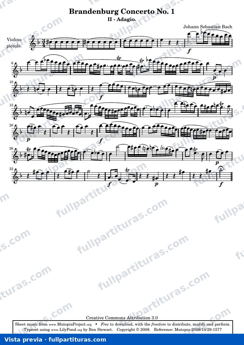 Brandenburg Concerto No. 1 (Second Movement - Adagio) — Violinopiccolo — aperçu