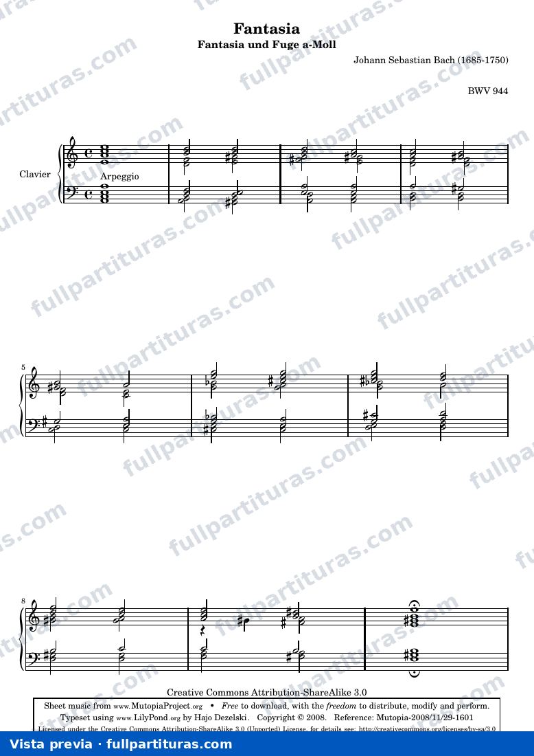 Fantasia BWV 944 — preview