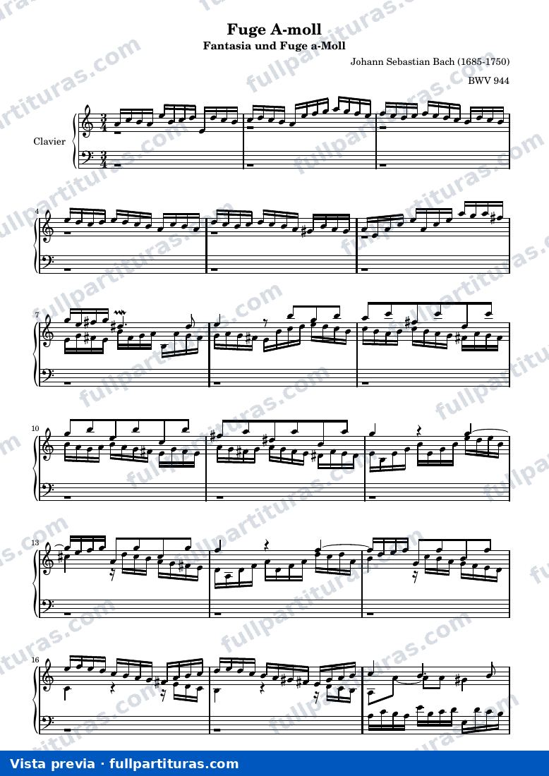 Fuge A-moll BWV 944 — vista previa