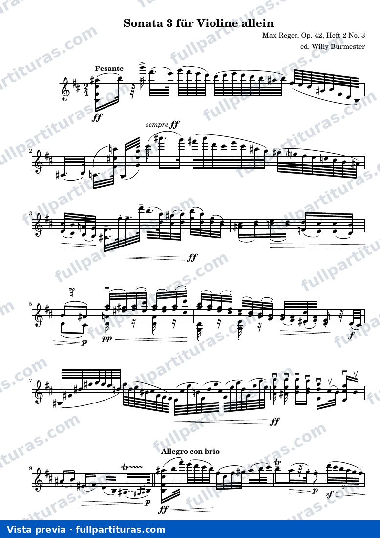 Sonata 3 for Unaccompanied Violin — anteprima