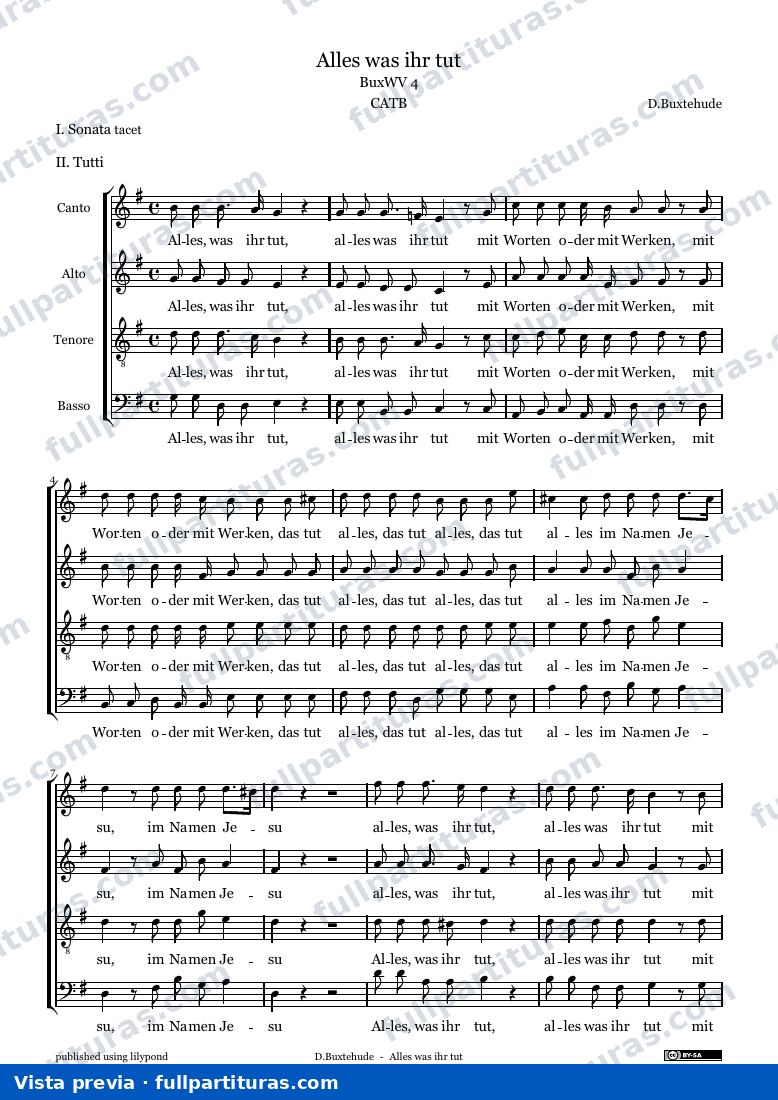 Alles was ihr tut — BuxWV4 voices — предварительный просмотр