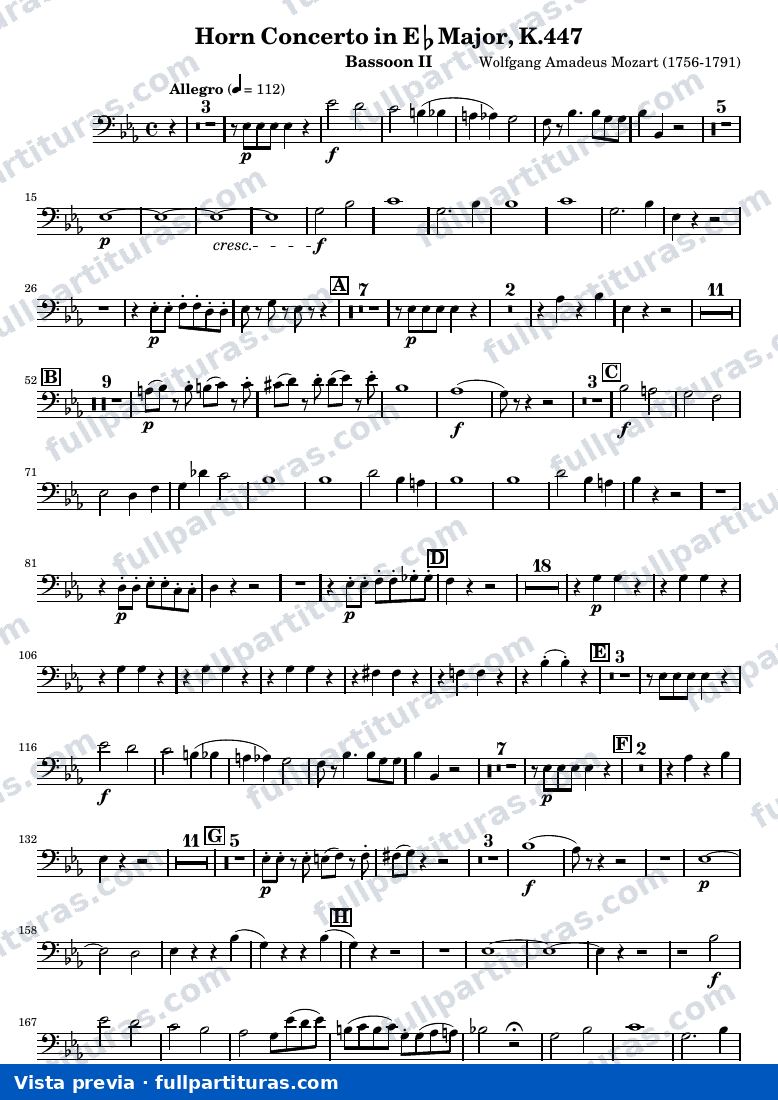 Mozart Horn Concerto No.3 — Bassoon2 — vista previa