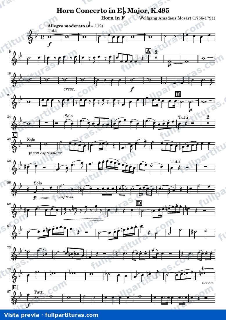 Mozart Horn Concerto No.4 — HornInF — vista previa