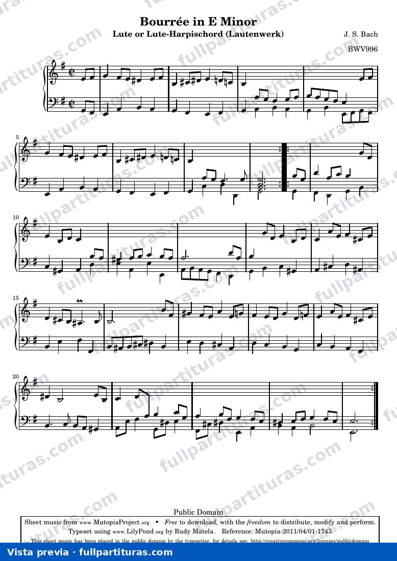 Bourrée in E Minor — preview