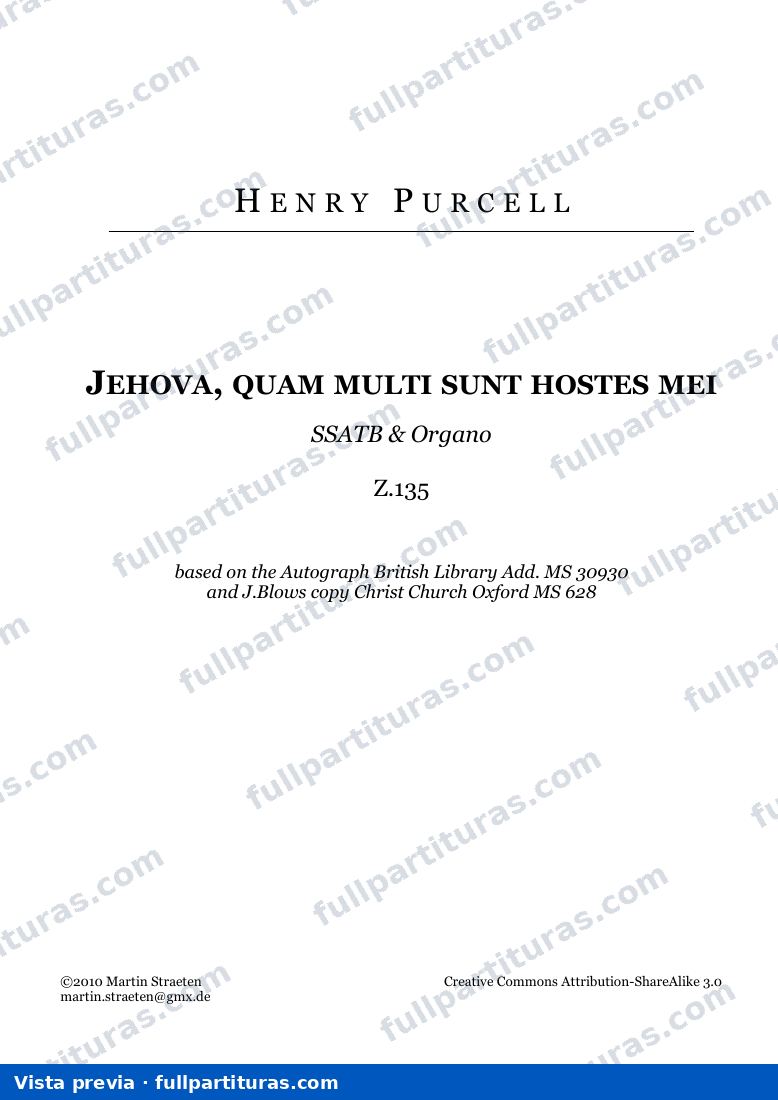 Jehova, quam multi sunt hostes mei — preview