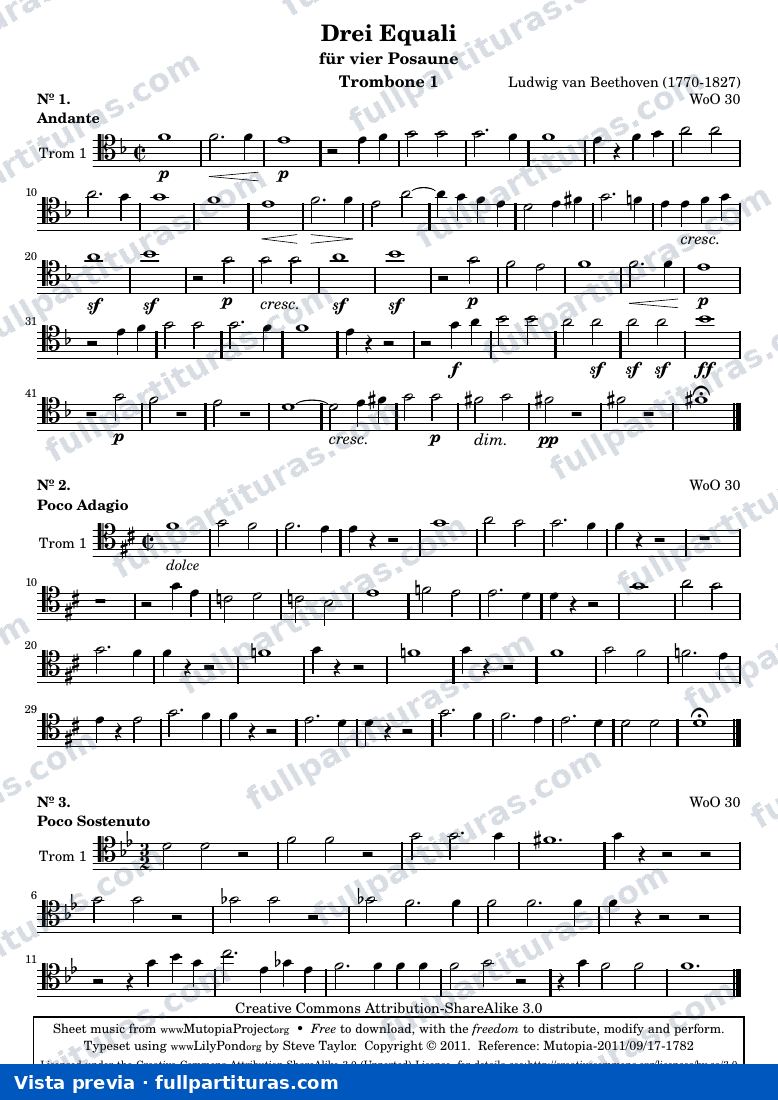 Drei Equali — Part Trombone1 — anteprima