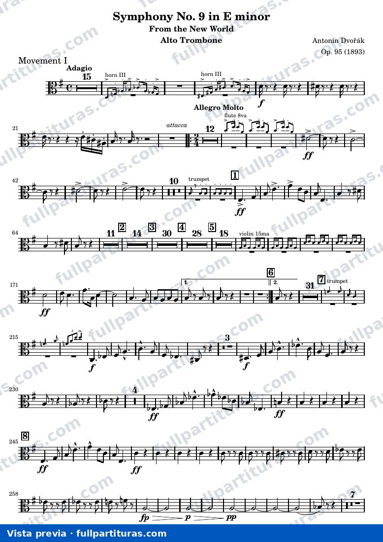 Symphony No. 9 in E minor — Brass AltoTrombone — Vorschau