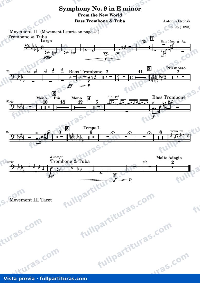 Symphony No. 9 in E minor — Brass BassTrombone — anteprima