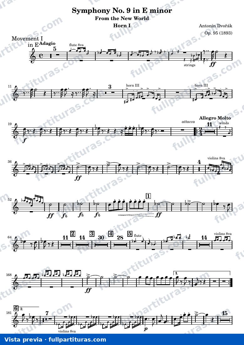 Symphony No. 9 in E minor — Brass Horn1 — preview