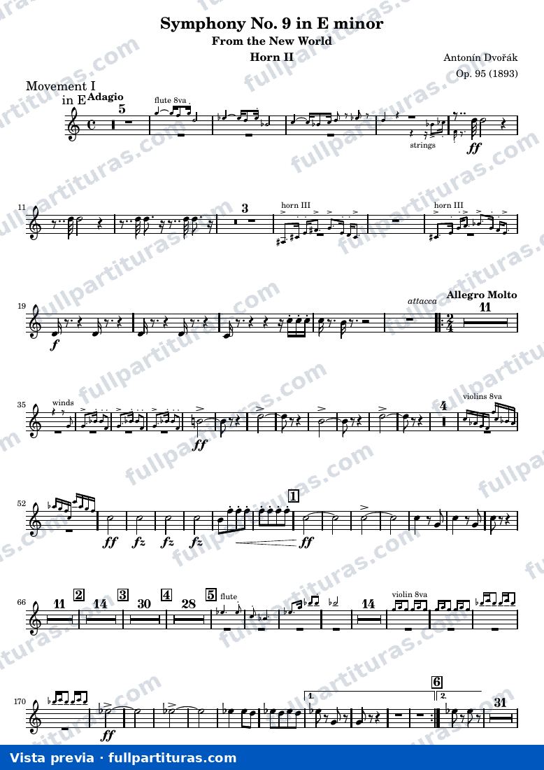 Symphony No. 9 in E minor — Brass Horn2 — anteprima
