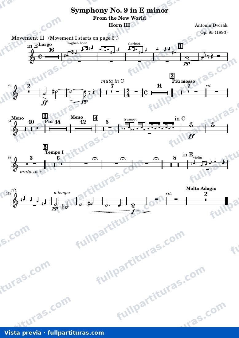 Symphony No. 9 in E minor — Brass Horn3 — preview