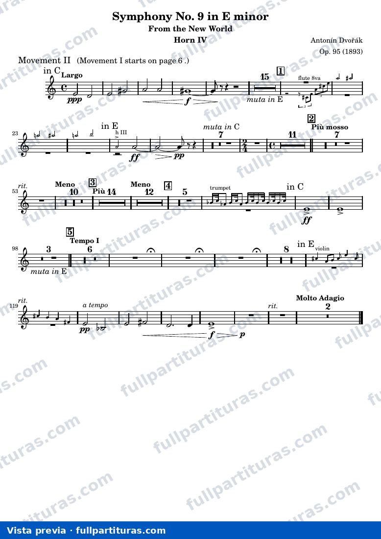 Symphony No. 9 in E minor — Brass Horn4 — preview