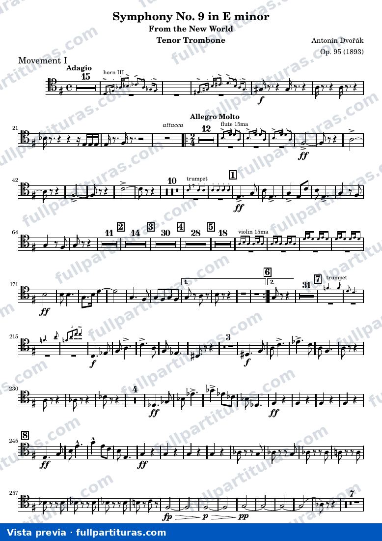 Symphony No. 9 in E minor — Brass TenorTrombone — visualização