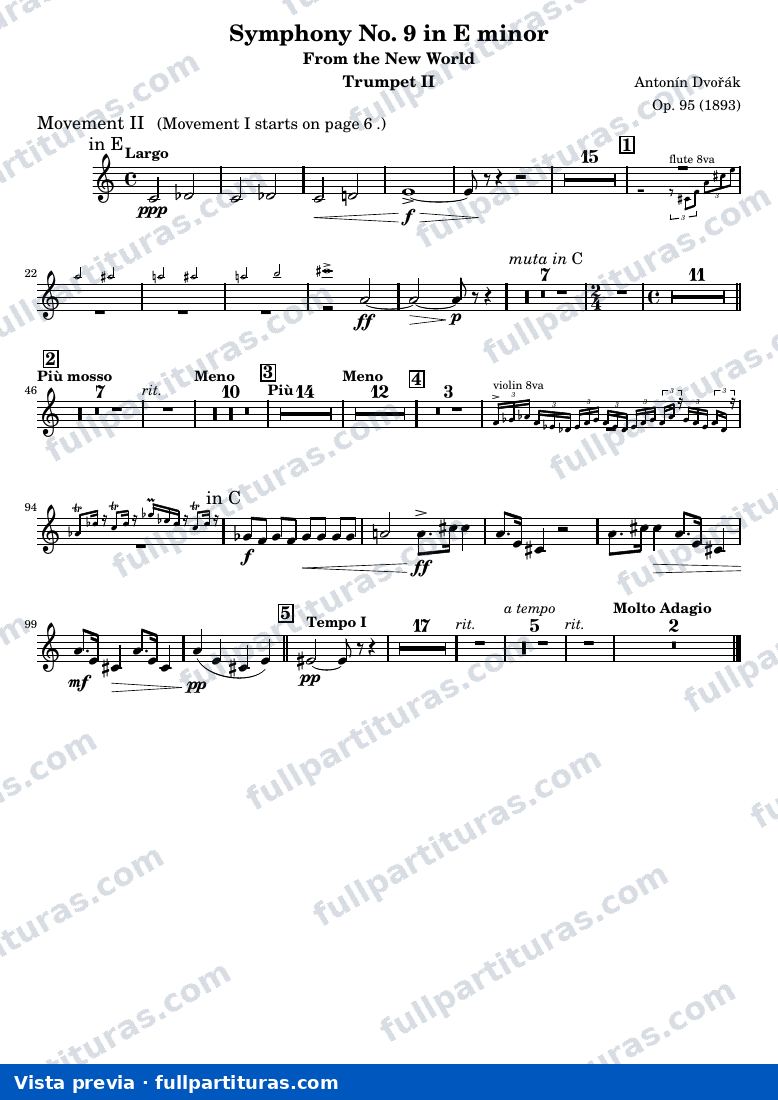 Symphony No. 9 in E minor — Brass Trumpet2 — preview