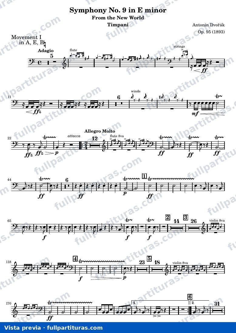 Symphony No. 9 in E minor — Percussion Timpani — preview