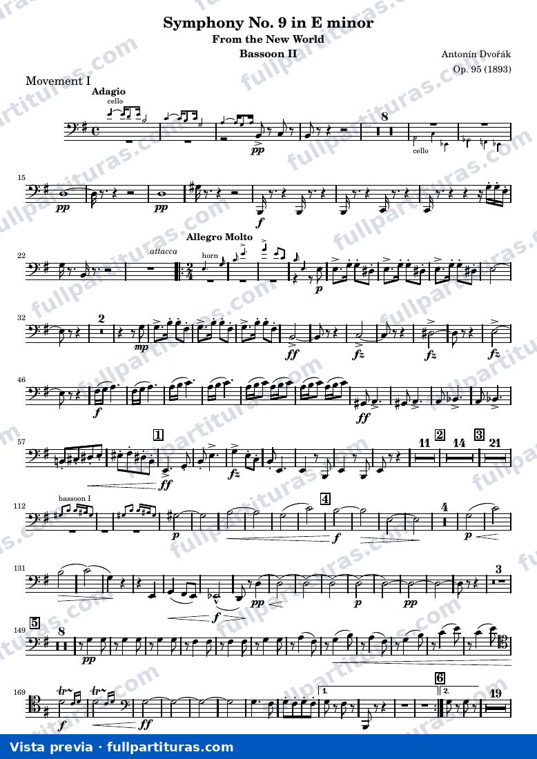 Symphony No. 9 in E minor — Woods Bassoon2 — preview