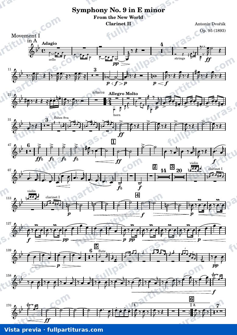 Symphony No. 9 in E minor — Woods Clarinet2 — предварительный просмотр
