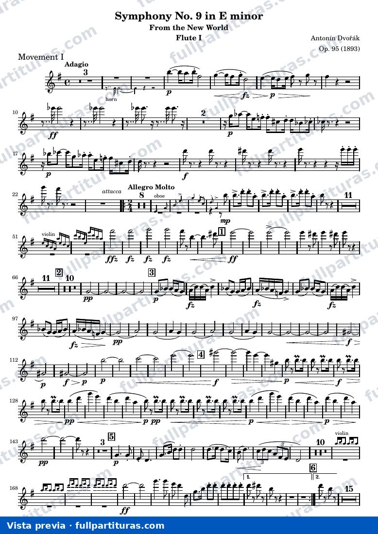 Symphony No. 9 in E minor — Woods Flute1 — предварительный просмотр
