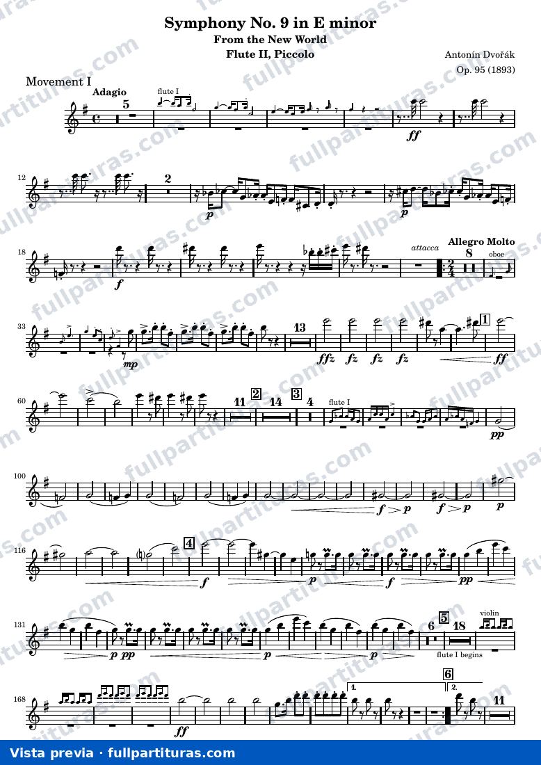 Symphony No. 9 in E minor — Woods Flute2 — предварительный просмотр
