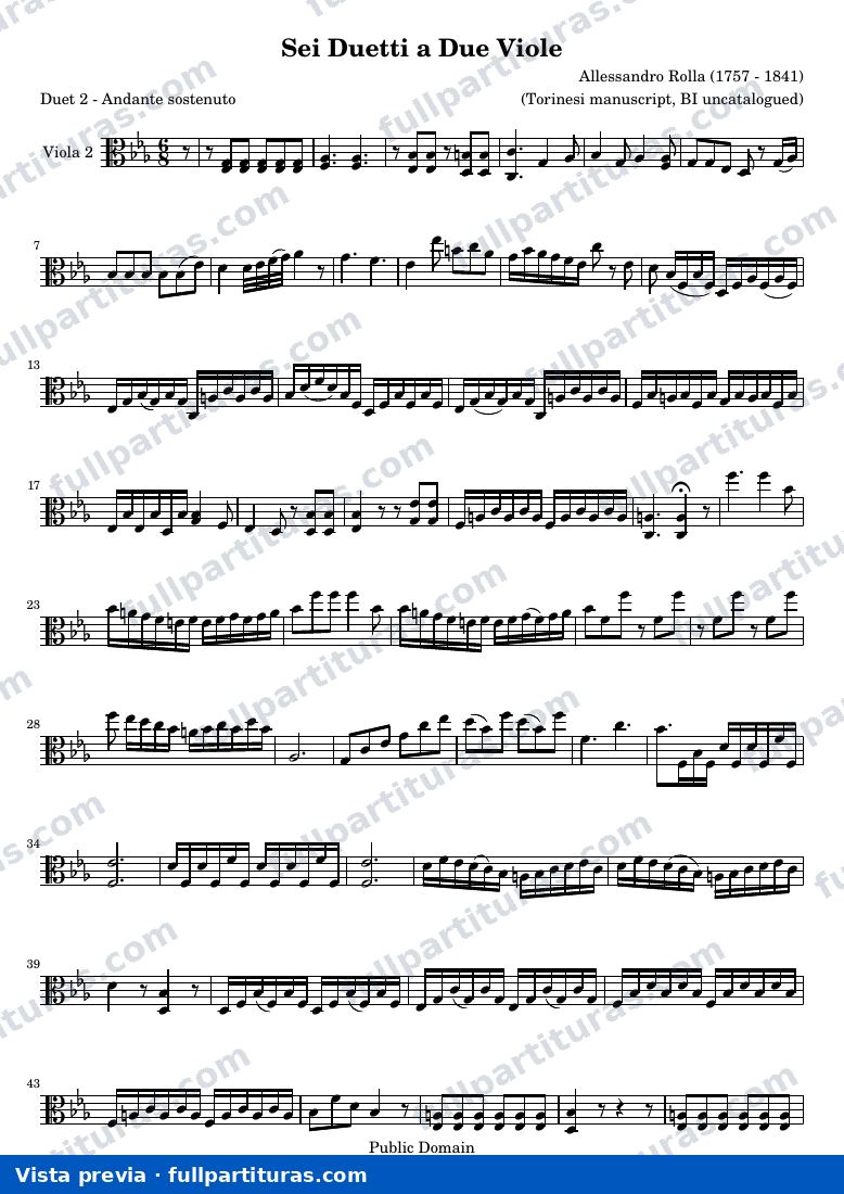 Sei Duetti a Due Viole — Tor 2 vla2 — предварительный просмотр
