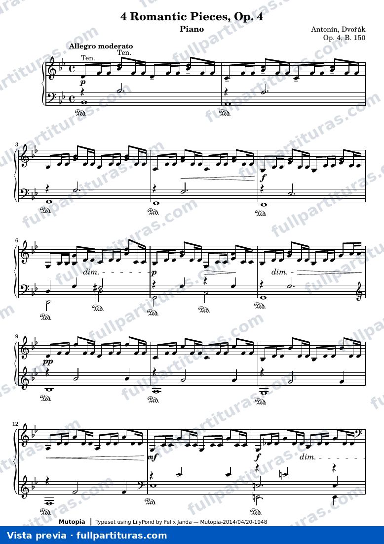 4 Romantic Pieces, Op. 4 — Piano — предварительный просмотр