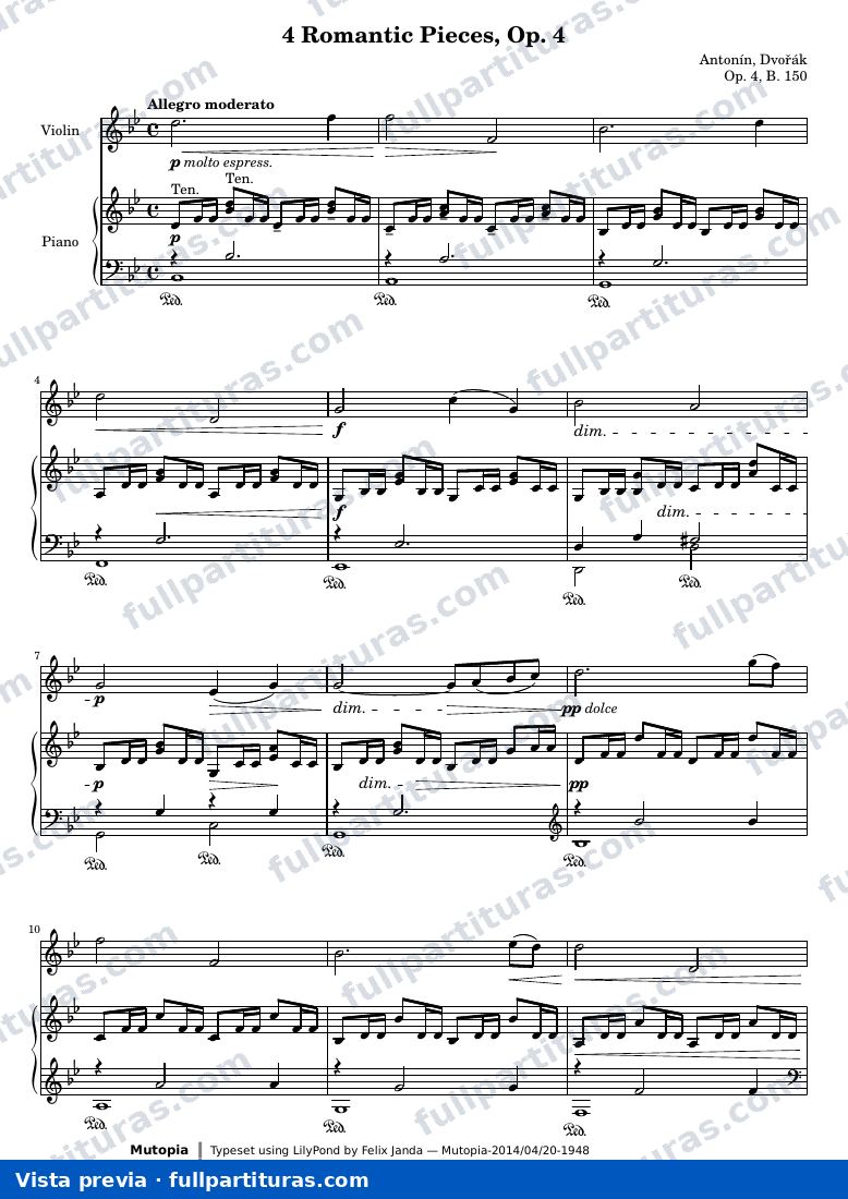4 Romantic Pieces, Op. 4 — Score — visualização
