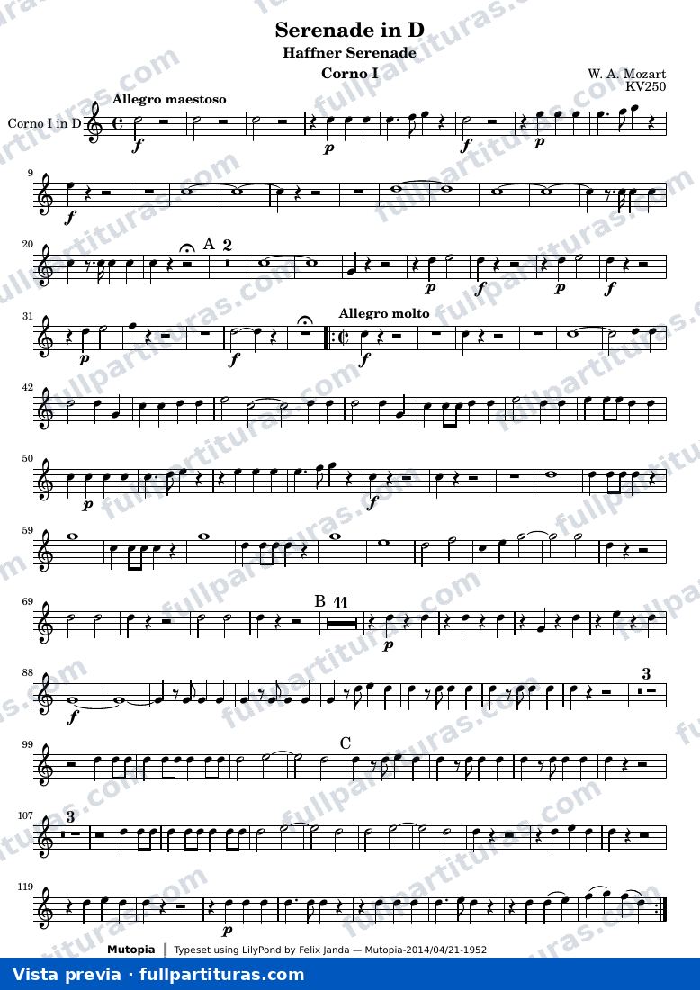 Serenade in D — CornoI — aperçu