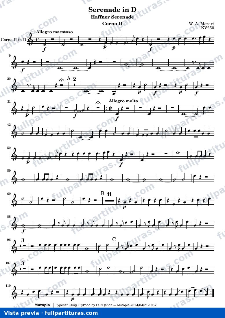 Serenade in D — CornoII — aperçu