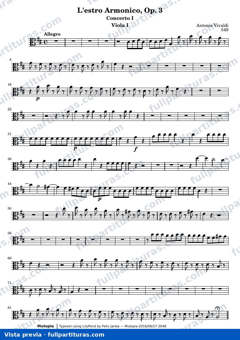 L'estro Armonico, Op. 3 — ViolaI — preview