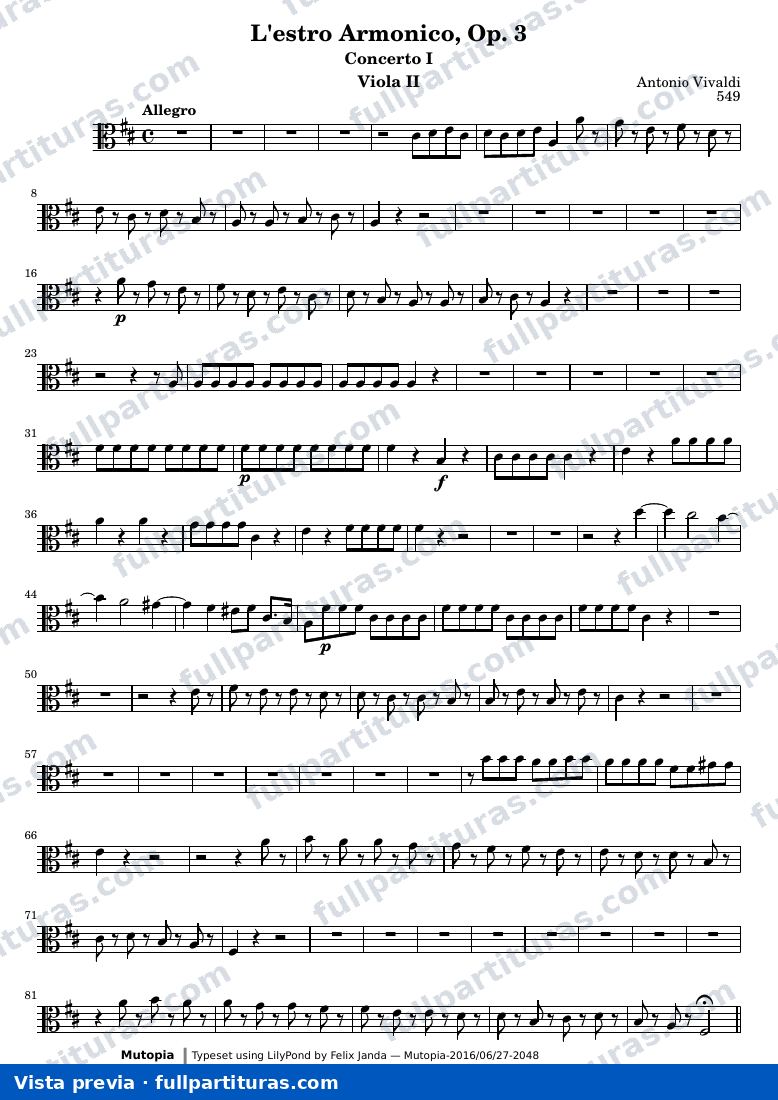 L'estro Armonico, Op. 3 — ViolaII — preview