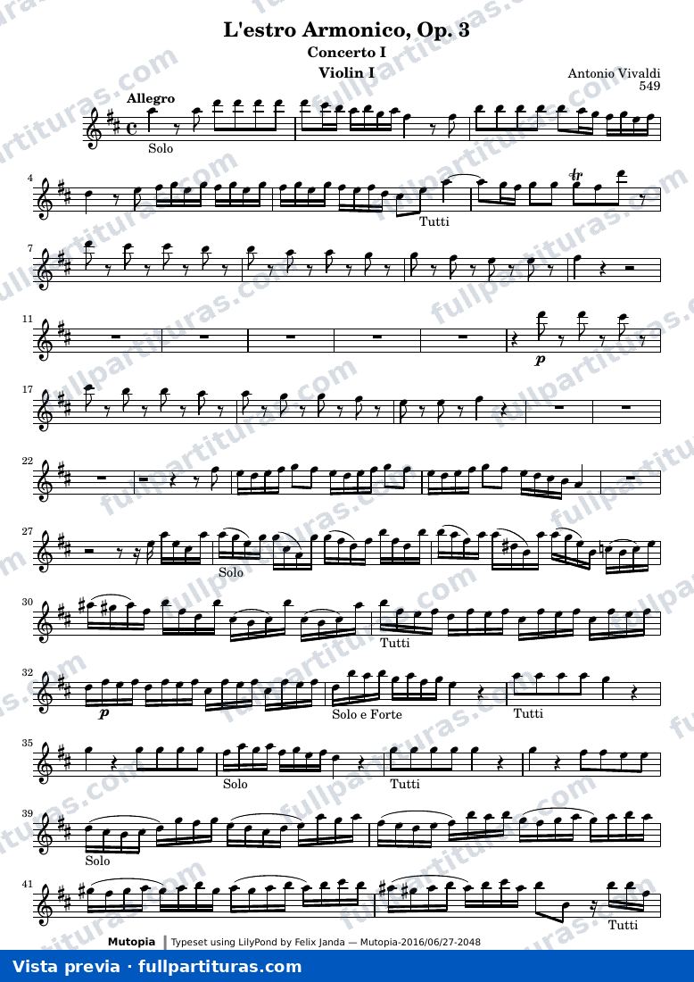 L'estro Armonico, Op. 3 — ViolinI — visualização