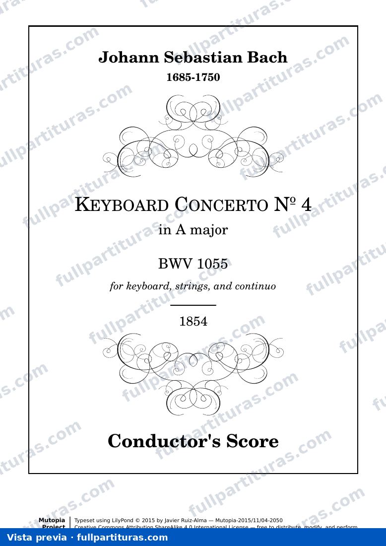 Keyboard Concerto Nº 4 — Bwv1055 conductor — aperçu