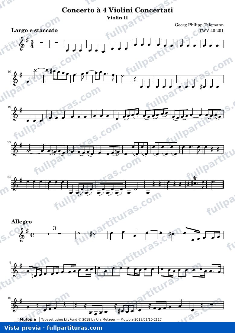 Concerto in G major for four violins — Concerto a 4 G Vl2 — Vorschau