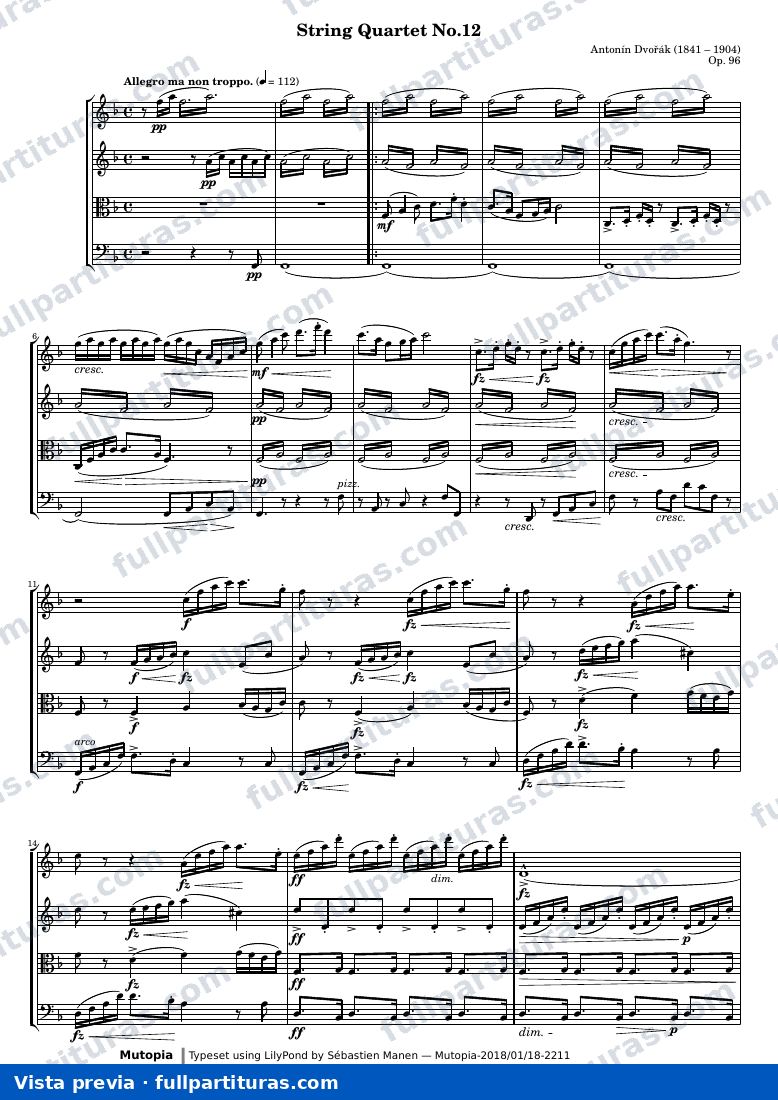 String Quartet No.12 — 00 DvorakAmericanQuartet Conducteur Mvt1 — Vorschau