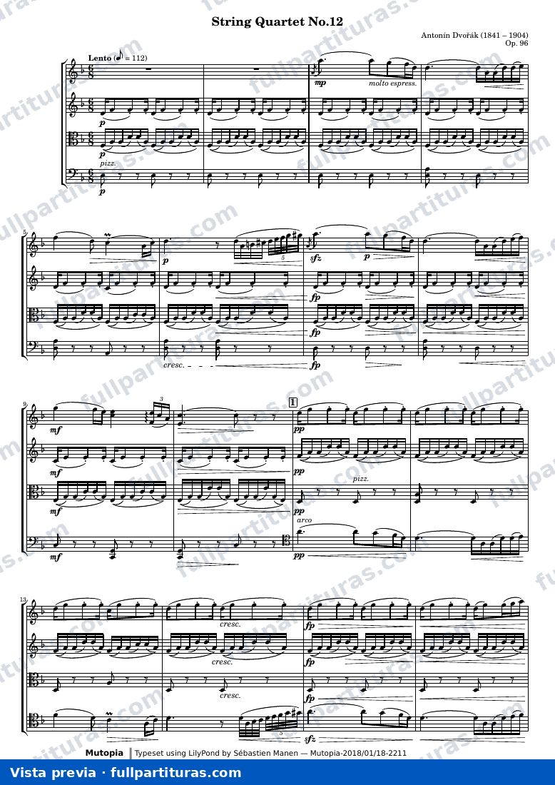 String Quartet No.12 — 00 DvorakAmericanQuartet Conducteur Mvt2 — anteprima
