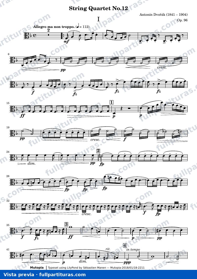 String Quartet No.12 — 00 DvorakAmericanQuartet Voix3 — visualização
