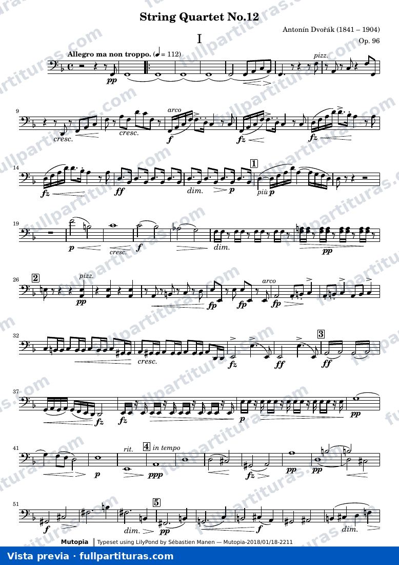 String Quartet No.12 — 00 DvorakAmericanQuartet Voix4 — visualização