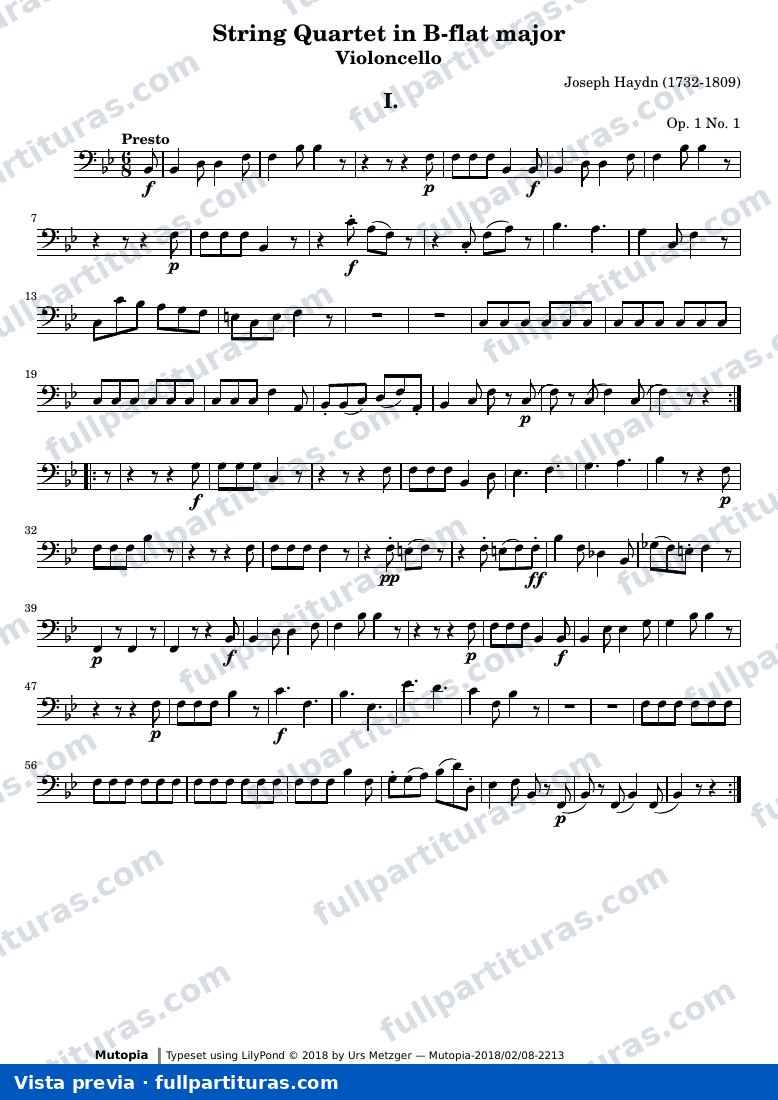 String Quartet in B-flat major — Cello — aperçu