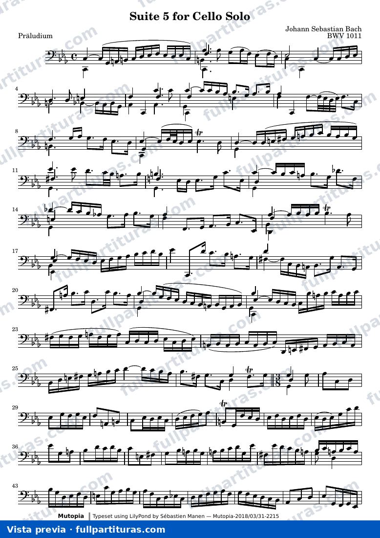 Suite 5 for Cello Solo — vista previa