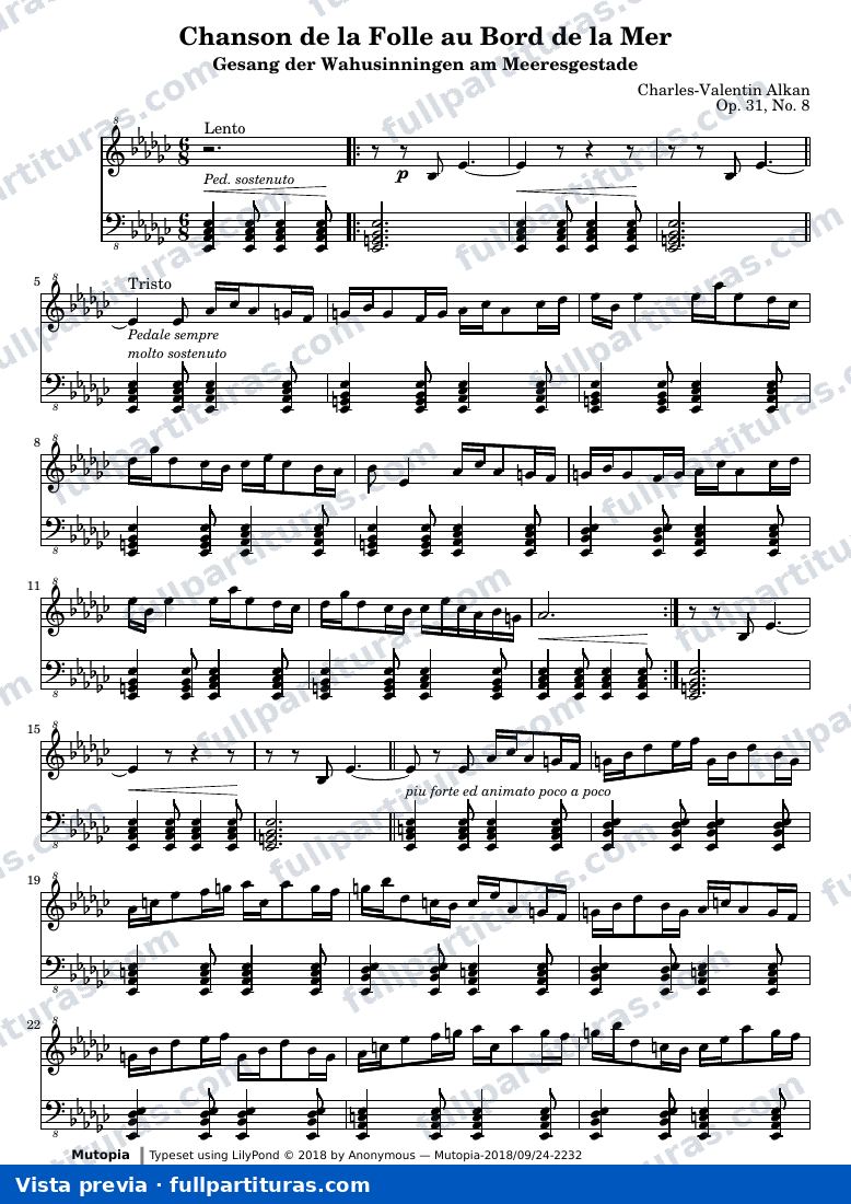 Chanson de la Folle au Bord de la Mer — anteprima