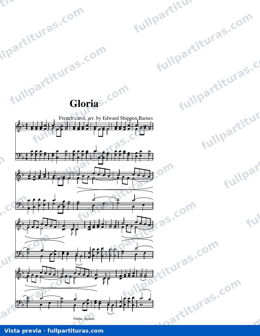 Gloria (arreglo C) — aperçu