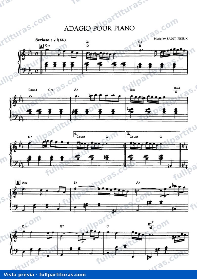 Adagio pour piano — vista previa