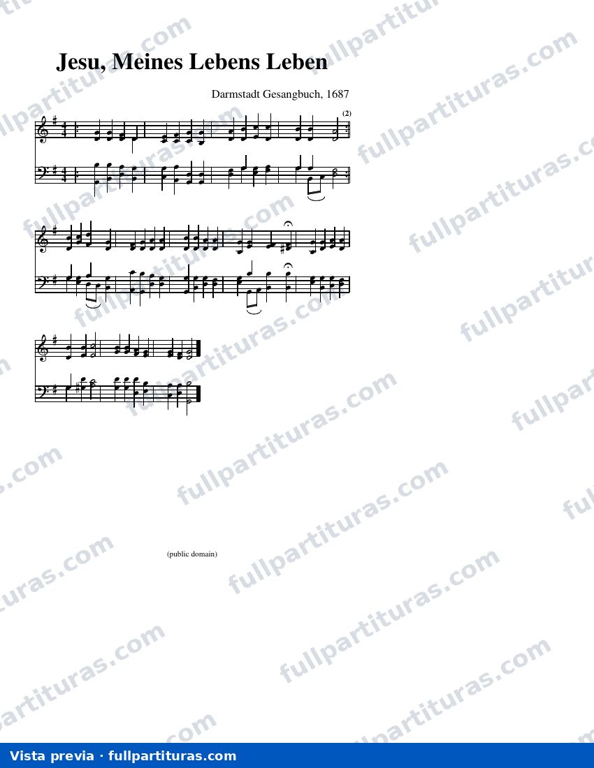 Jesu, Meines Lebens Leben (arreglo C) — anteprima