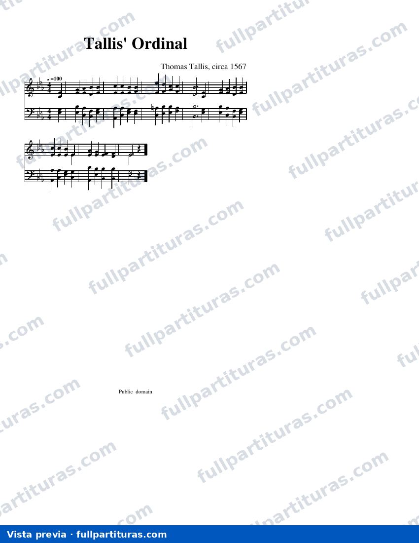 Tallis' Ordinal — visualização
