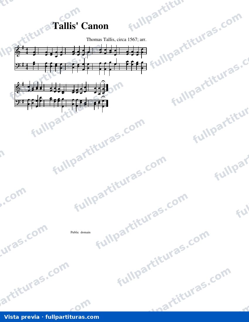 Tallis' Canon — visualização